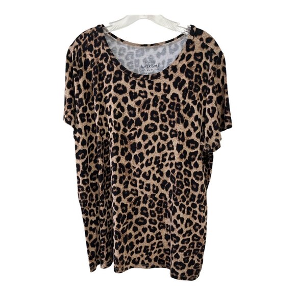 Torrid Super Soft Leopard Print Knit Top – Plus Size 2 (2X) - Picture 1 of 5